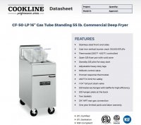 Cookline CF-50-LP 16" Liquid Propane Tube Standing 55 lb. Commercial Deep Fryer - 120,000 BTU - Image 2