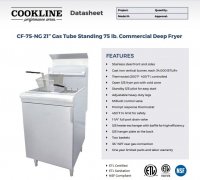 Cookline CF75-LP Commercial 75 lb Liquid Propane Deep Fryer - 170,000 BTU - Image 2
