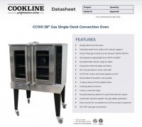 Cookline CC100 38" Gas Single Deck Full-Size Convection Oven - 54,000 BTU - Image 2