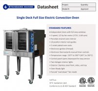 Standard Range SR-COE-240 Single Deck Full Size Electric Convection Oven - 240V, 1PH - Image 2