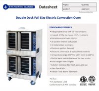 Standard Range SR-COE-DBL-240 Double Deck Full Size Electric Convection Oven - 240V, 1PH - Image 2