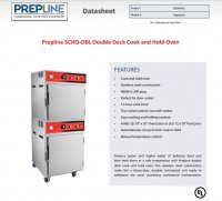 Prepline SLO-2 Double Deck Cook and Hold Oven Electric - Image 2
