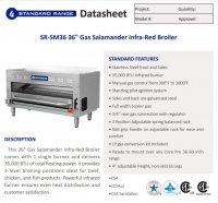 Standard Range SR-SM36 36" Gas Salamander Infra-Red Broiler - 35,000 BTU - Image 2
