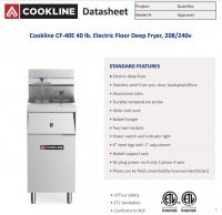 Cookline CF-40E-240-1 40 lb. Electric Floor Fryer-240V, 1 Phase - Image 2