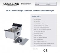 Cookline DF15-1-220 10" Single Tank 15 lb. Electric Countertop Fryer - 220v - Image 2
