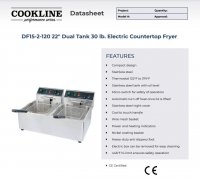 Cookline DF15-2-120 22" Dual Tank 30 lb. Electric Countertop Fryer - 120v - Image 2