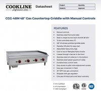 Cookline CGG-48M 48" Gas Countertop Griddle with Manual Controls - 120,000 BTU - Image 2