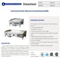 Standard Range SR-G24-M 24" Commercial Countertop 2 Burner Gas Griddle with Manual Control - 60,000 BTU - Image 2