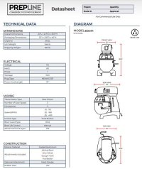 Prepline Equipment B30M 28 Qt. Gear Driven Commercial Planetary Stand Mixer - Image 3