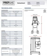 Prepline SS PHLM30B-T 30 Quart Gear Driven Commercial Planetary Stand Mixer with Timer - Image 3