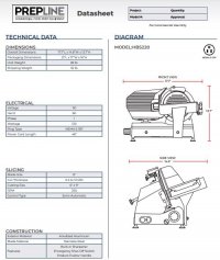 Prepline HBS220 9" Blade Commercial Electric Meat Slicer - Image 3