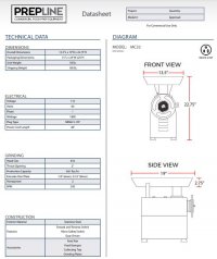 Prepline MC32 #32 HUB 2 HP 661 lb. Meat Grinder - Image 3