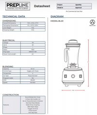 Prepline BL20-Q Quiet Top 64oz Commercial Blender 2HP with Sound Cover - 110V - Image 3