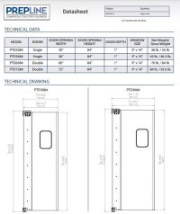 Prepline 36" x 84" Single Aluminum Swinging Service Traffic Door with 9" x 14" Window - Image 3