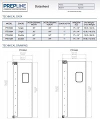 Prepline 72" x 84" Double Aluminum Swinging Service Traffic Door with 9" x 14" Window - Image 3