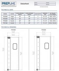 Prepline 60" x 84" Double Aluminum Swinging Service Traffic Door with 9" x 14" Window - Image 3