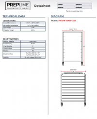 Prepline PASPR-10KD-CCB 10-Tier Heavy Duty Aluminum Steam Table / Bun Pan Sheet Pan Rack - Image 3