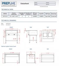 Prepline 32" Two Well Gas Hot Food Steam Table with Undershelf - Image 3