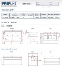 Prepline 48" Three Well Gas Hot Food Steam Table with Enclosed Base and Sliding Doors - Image 3
