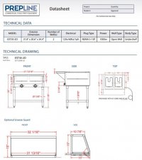 Prepline 32" Two Well Electric Hot Food Steam Table with Undershelf - 120V, 1000W - Image 3
