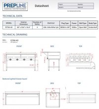 Prepline 60" Four Well Electric Hot Food Steam Table with Undershelf - 208/240V, 3000W - Image 3