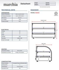 Marchia HCA45 22" Curved Glass Countertop Hot Food Warmer Display Case - Image 3
