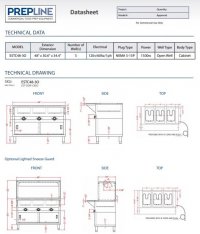 Prepline 48" Three Well Electric Hot Food Steam Table with Enclosed Base and Sliding Doors - 120V, 1500W - Image 3