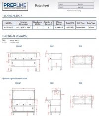 Prepline 48" Three Well Gas Hot Food Steam Table with Enclosed Base and Sliding Doors - Image 3