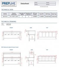 Prepline 74" Five Well Gas Hot Food Steam Table with Undershelf - Image 3