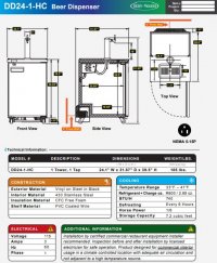 Serv-Ware 24 inch Beer Dispenser  DD24-1-HC 1 TOWER | 7.2 cu. ft. - Image 3