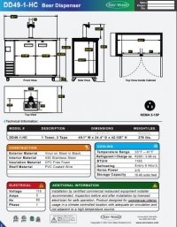 Serv-Ware 49 inch Beer Dispenser DD49-1-HC 1 TOWER | 10.45 cu. ft. - Image 3