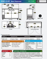 Serv-Ware 61 inch Beer Dispenser DD61-2-HC 2 Tower | 14.16 cu. ft. - Image 3
