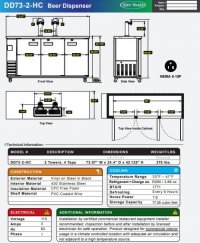 Serv-Ware 73 inch Beer Dispenser DD73-2-HC 2 Tower | 17.26 cu. ft. - Image 3