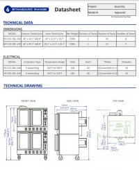 Standard Range SR-COE-DBL-240 Double Deck Full Size Electric Convection Oven - 240V, 1PH - Image 3