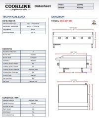 Cookline CGG-60T-HD 60" Gas Countertop Griddle with Thermostatic Controls - 150,000 BTU - Image 3
