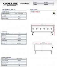 Cookline CHP-36-6 36" Gas Six Burner Commercial Countertop Hot Plate - 150,000 BTU - Image 3