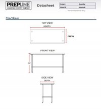 Prepline PWTG-1430 14"D x 30"L Stainless Steel Worktable with Undershelf - Image 4
