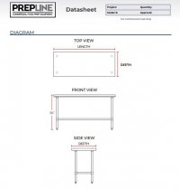 Prepline PWTG-1436 14"D x 36"L Stainless Steel Worktable with Undershelf - Image 4