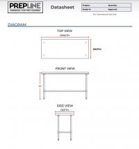 Prepline PWTG-1424 14"D x 24"L Stainless Steel Worktable with Undershelf - Image 4
