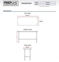 Prepline PWTG-1424 14"D x 24"L Stainless Steel Worktable with Undershelf - Image 4