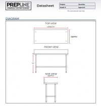 Prepline PWTG-2472-4BS 24"D x 72"L Stainless Steel Worktable with Undershelf with 4" Backsplash - Image 4