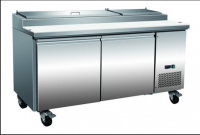 Serv-Ware 9 Pan Pizza Prep Table PP67-9-HC 22 cu. ft.