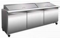 Serv-Ware 3 Door Mega Top, 27 Pan, Prep Unit SP72-27M-HC 18 cu. ft.