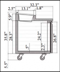 Serv-Ware 6 Pan Pizza Prep Table PP44-6-HC 12 cu. ft. - Image 2