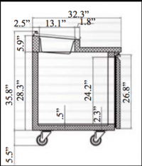 Serv-Ware 9 Pan Pizza Prep Table PP67-9-HC 22 cu. ft. - Image 2