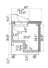 Serv-Ware 2 Door, 12 Pan Sandwich Prep Unit SP48-12-HC 12 cu. ft. - Image 2
