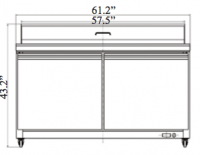 Serv-Ware Two Door Sandwich/Salad Prep Table SP60-16-HC 15.5 cu. ft. - Image 2