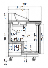 Serv-Ware Two Door Sandwich/Salad Prep Table SP72-18-HC 18 cu. ft. - Image 2