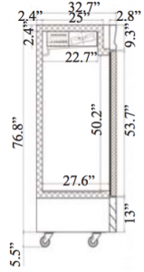 Serv-Ware One Door Reach-In Freezer RF1-19-HC - Image 2