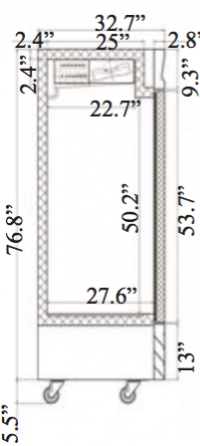 Serv-Ware Three Door Reach-In Freezer RF3-HC - Image 2